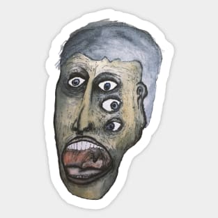 Surreal Screaming Face Sticker